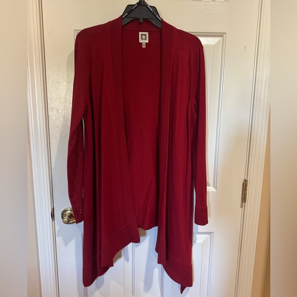 Anne Klein Sweaters - Anne Klein Burgundy Open Front Sweater Size M